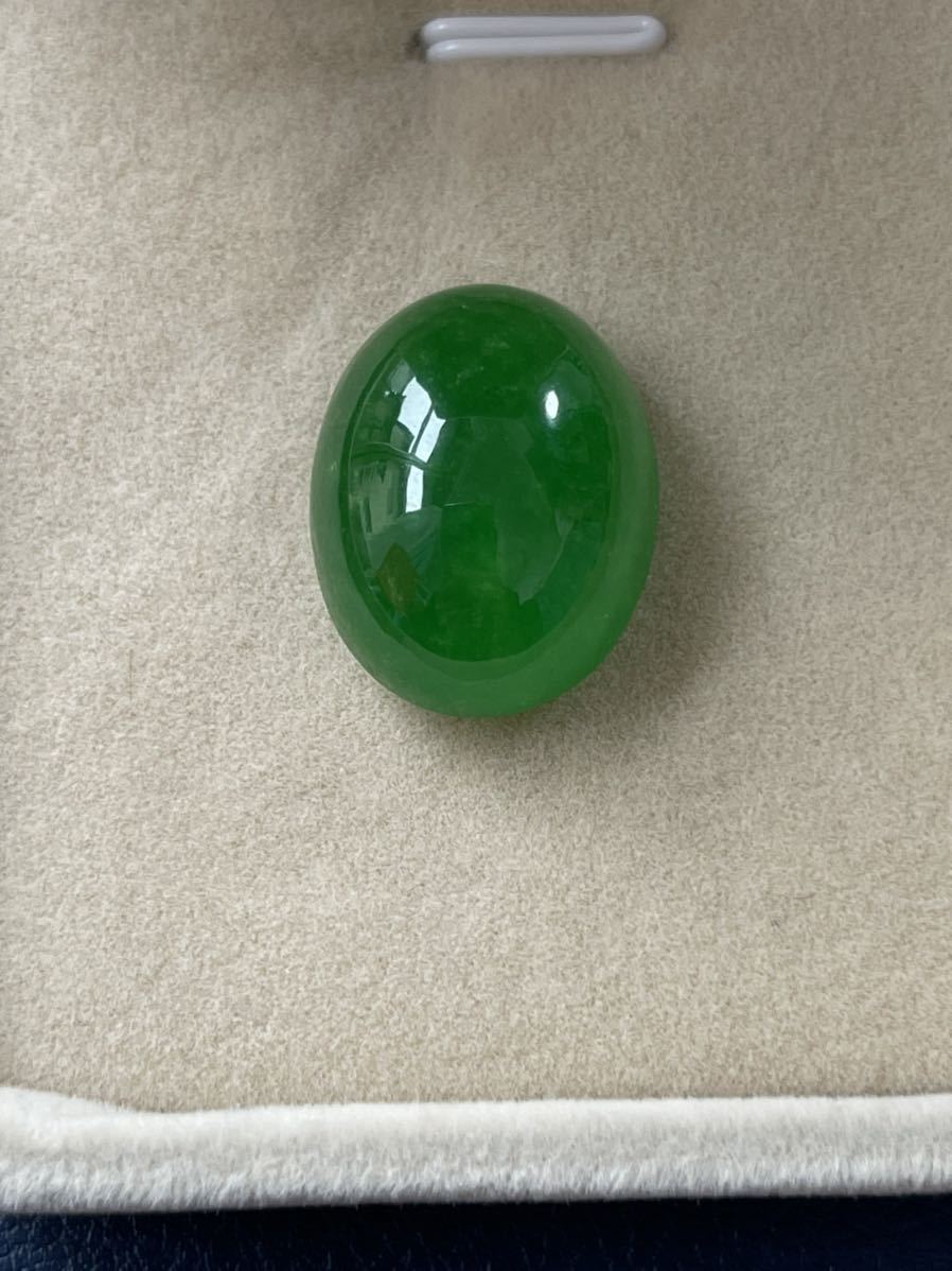 半額セール 天然翡翠裸石 アイスジェイダイト カボションルース 高級jewelryジュエリーオーダーメイド用 綺麗な緑色 重さ42.0ct MIRE1104 3