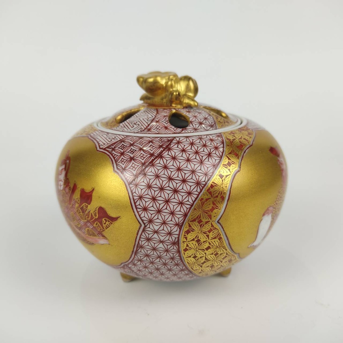 A お値下げしました、住田正実作 九谷焼 赤絵小紋 香炉③ | alfasaac.com