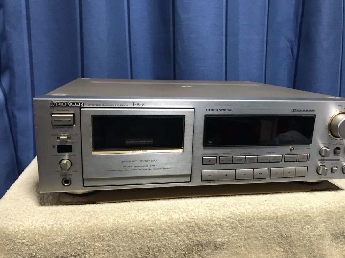 PIONEER STEREO CASSETTE DECK T-858 ジャンク扱い 即決 値下げ交渉あり！_画像3