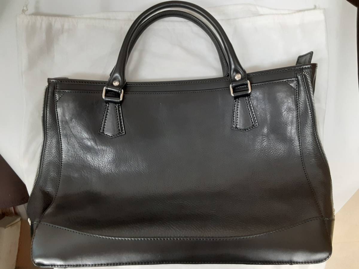 * unused new goods free shipping! buy price approximately 14 ten thousand jpy STEFANO MANO stereo fanoma-no business bag SOMH0C09 BK wrinkle leather shrink leather *