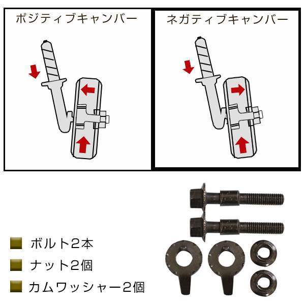 メール便無料キャンバーボルト ホンダ フィット/Fit GD2,GD4 アライメント調整 偏芯カムボルト ホイール取付 長穴加工不要_画像4