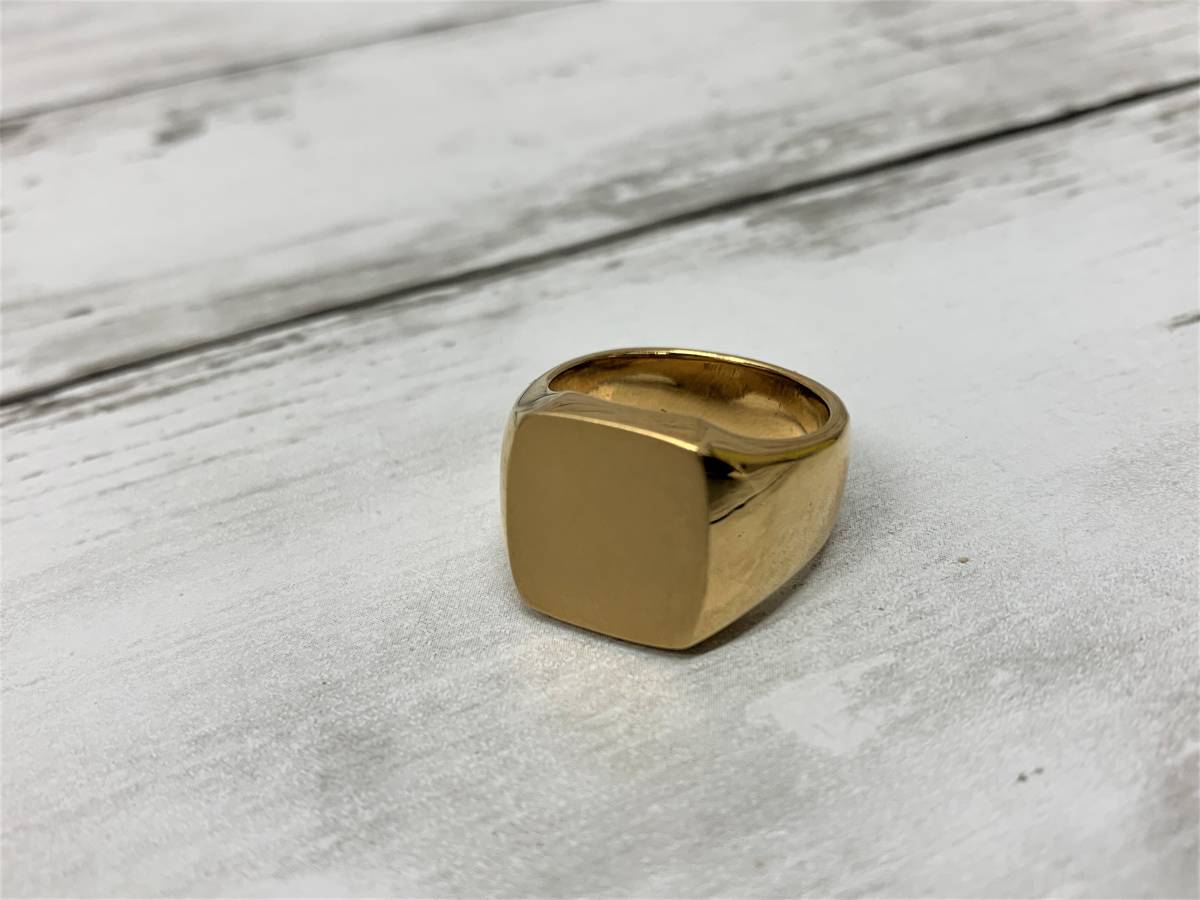 K18 signet ring ring #21 21 number 31.7g Gold large size men's investment store receipt possible 