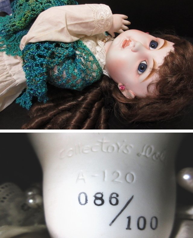 XJ484 ビスクドール / 刻印あり / Collectors Doll A-120 / 086/100 