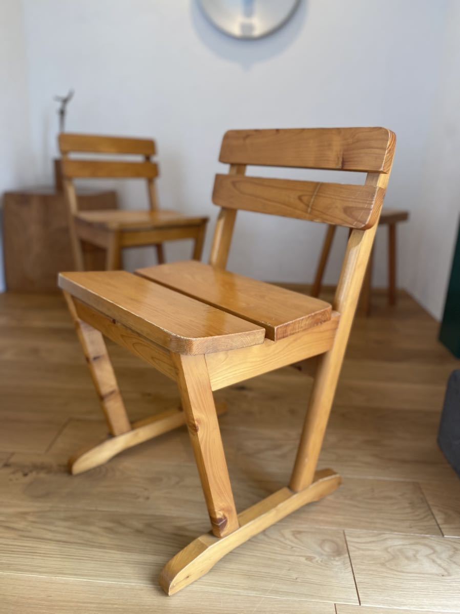②1970's Vintage chair / Pierre Chapo フランス Les arcs Charlotte ...
