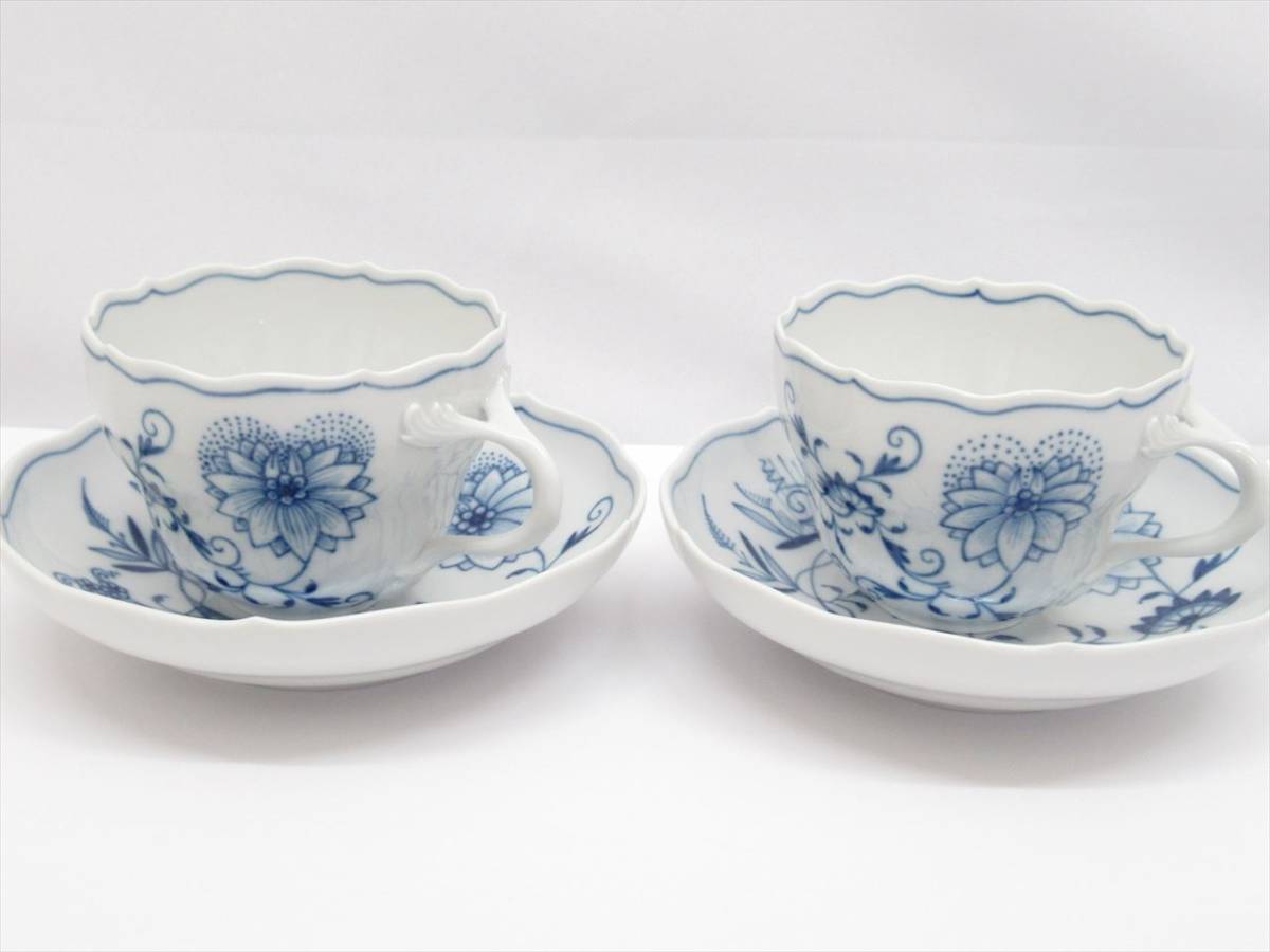 ◇マイセン Meissen カップ&ソーサー ブルーオニオン 2客セット 美品