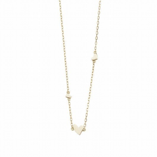 AHKAH 18Kイエローゴールド シャボンハート ネックレス S/3パーツ