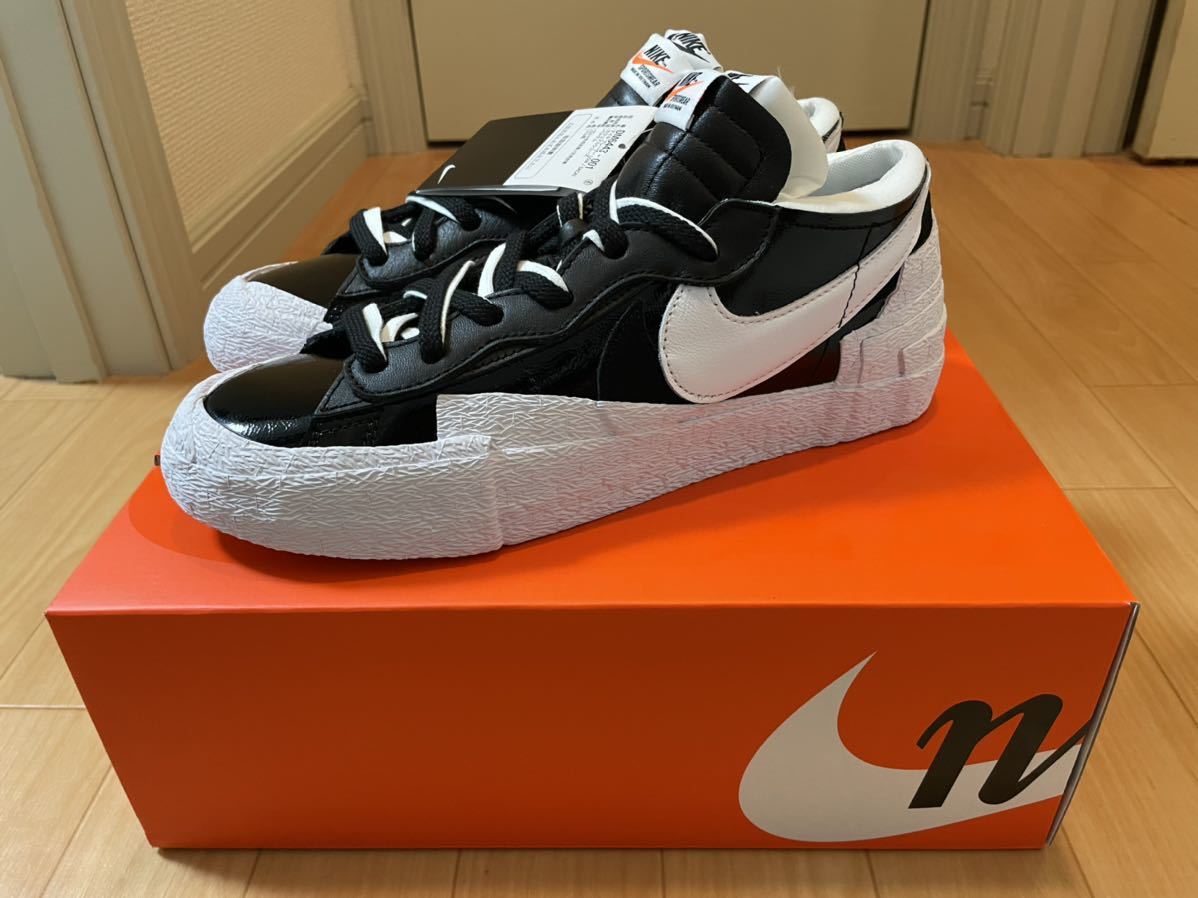 27cm sacai × Nike Blazer Low Black Patent Leather NIKE 27cm sacai × Nike Blazer Low Black Patent Leather NIKE