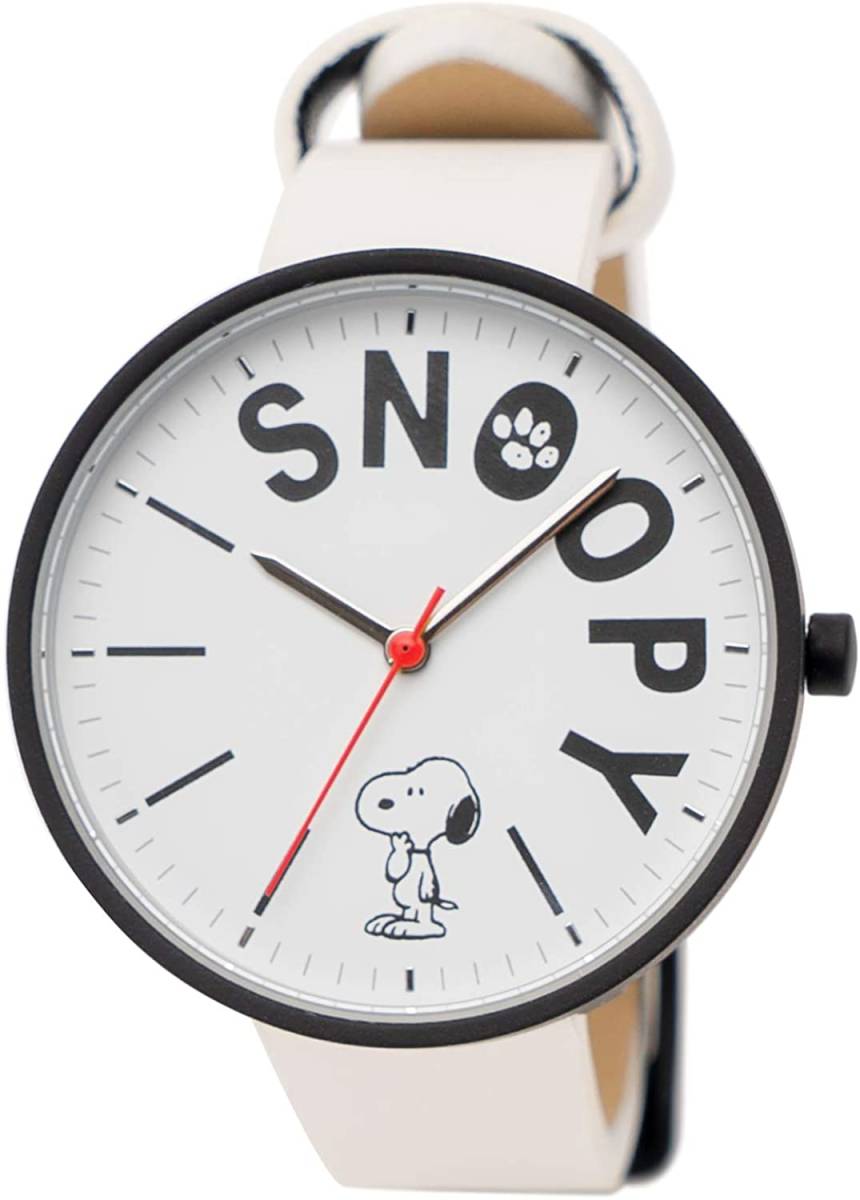 フィールドワーク 腕時計 アナログ スヌーピー ホワイト 革ベルト シンプル 刻印入り ファッション オシャレ かわいい プレゼント_画像3