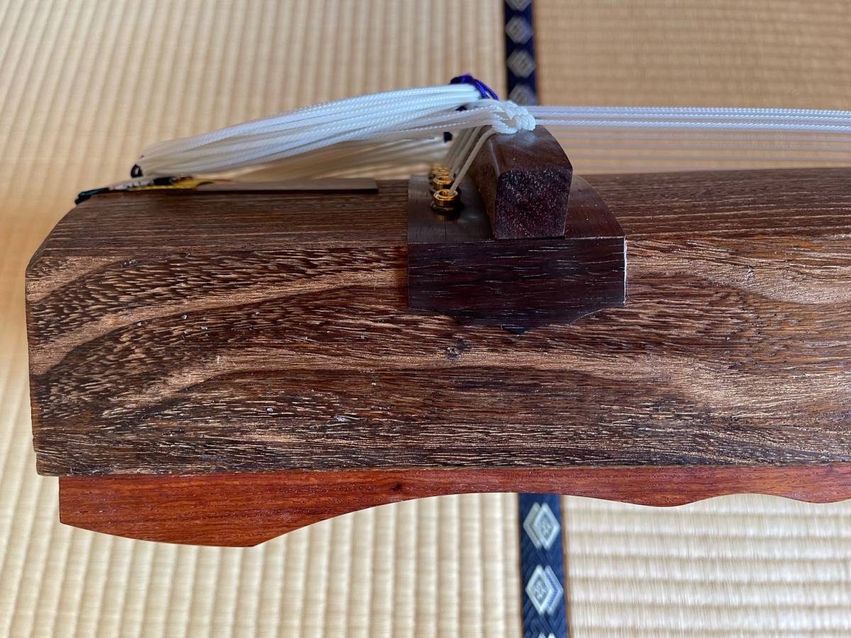 昭和レトロ 箏 琴 並甲すだれ彫り 蒔絵 花山-