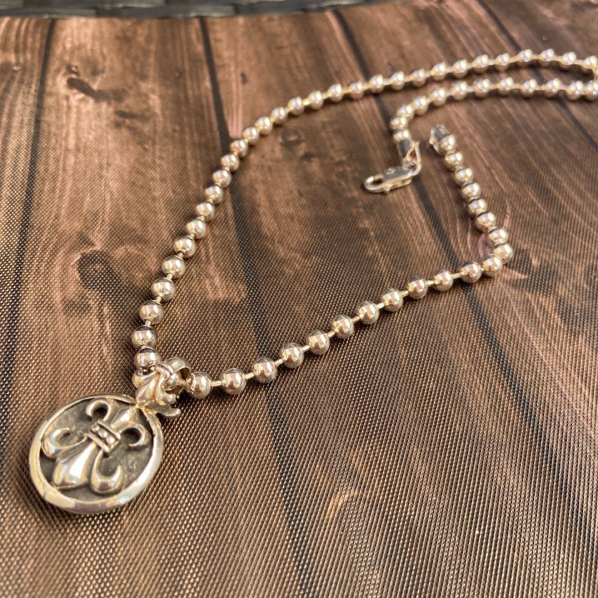 NYシルバーネックレス45cm ボールチェーン太め5mm Silver925 artco.sk