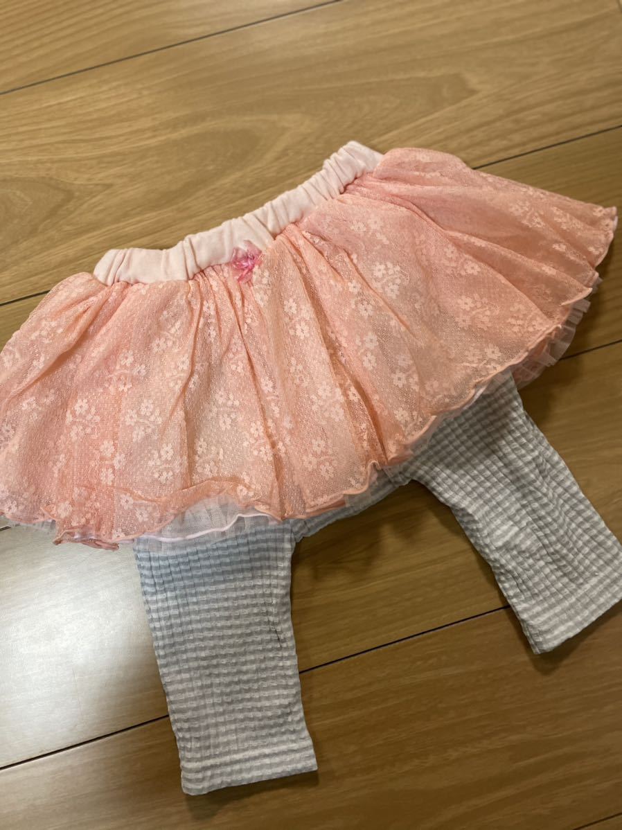 新品 90cm キッズズー ムージョンジョン セット 半袖Tシャツ スカート スカッツ パンツ ふりふり リボン ドット