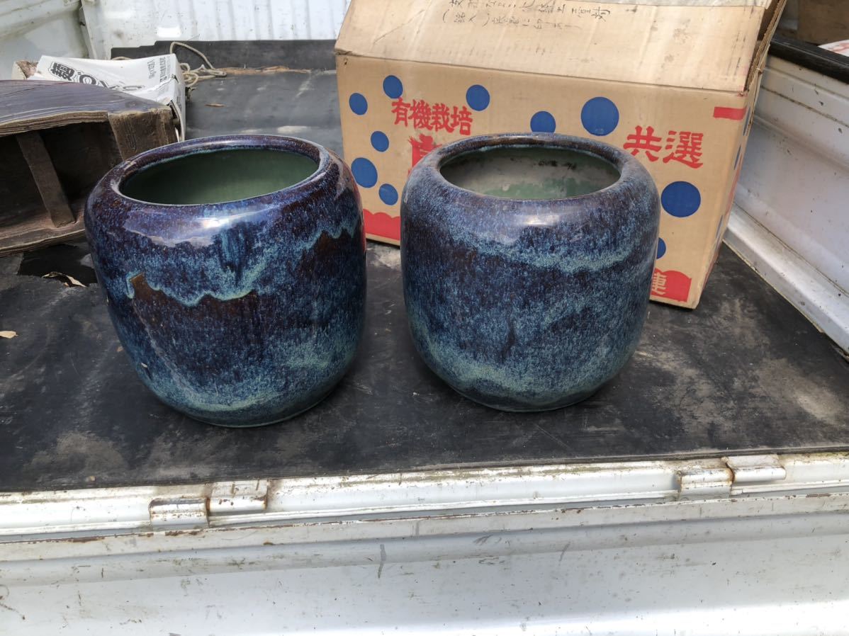 正規品販売! 蔵c1917】唐物 特大海鼠釉火鉢 大明葛祥造 施釉陶