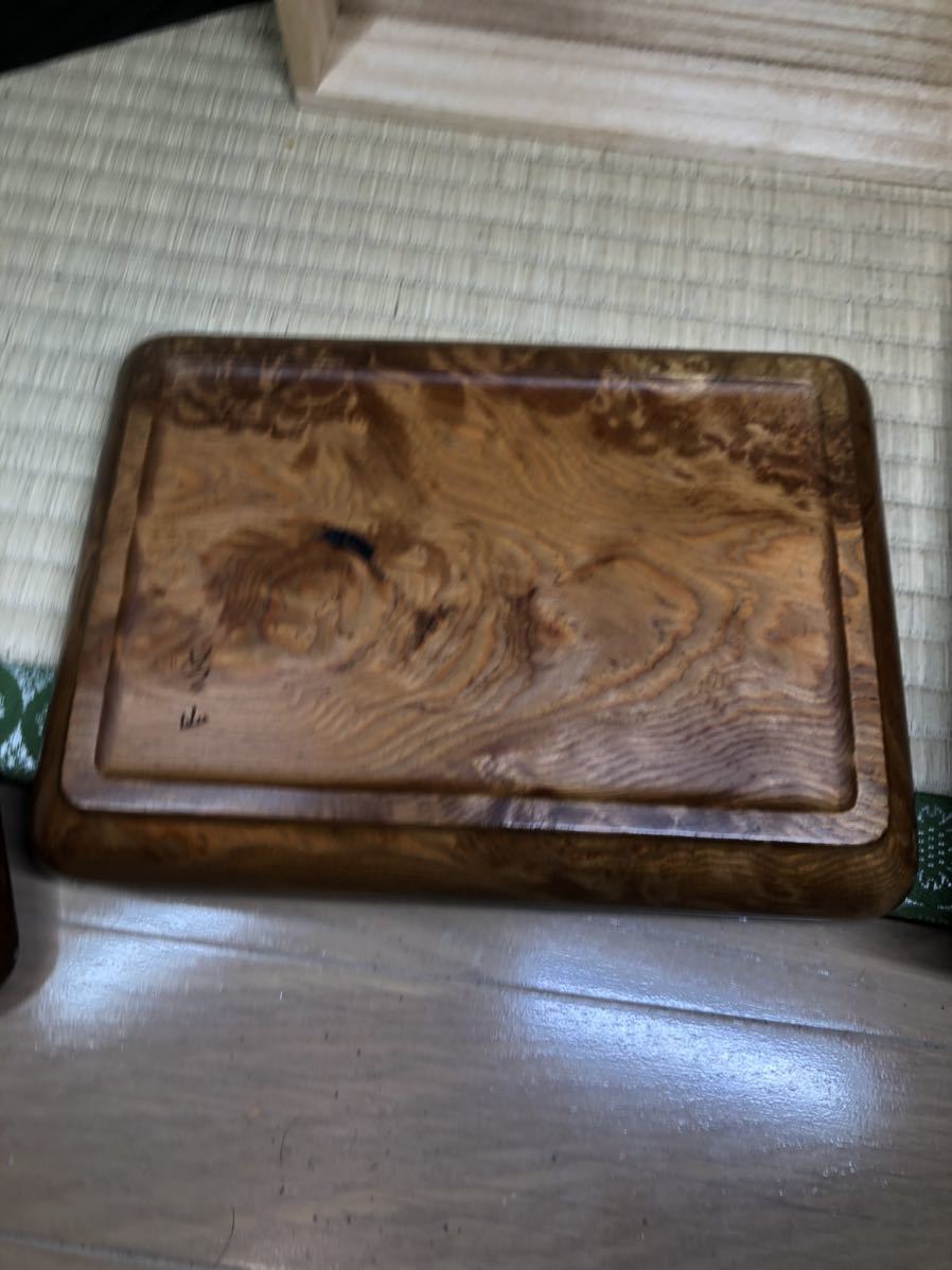 大人も着やすいシンプルファッション 【極レア】45万円 煎茶盆 玉杢 直売販売品 【極レア】45万円 太田芝山 玉杢 煎茶盆 小物入れ