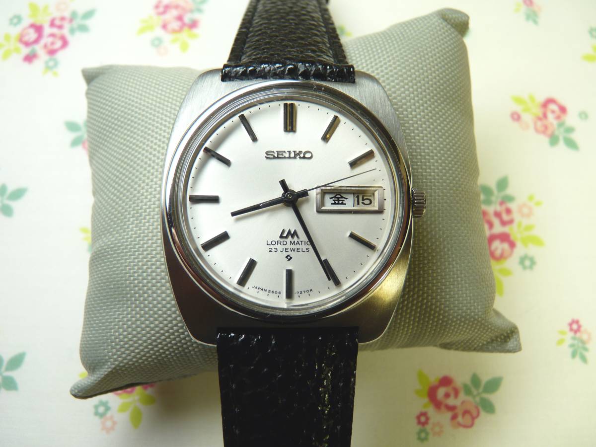 SEIKO準高級品 １９７０年製 SEIKO セイコー ロードマチック 5606-7130 ２５石 自動巻紳士腕時計 極美品 |  【OH済新品レザー付】1971年 セイコーロードマチック 5606-5040 