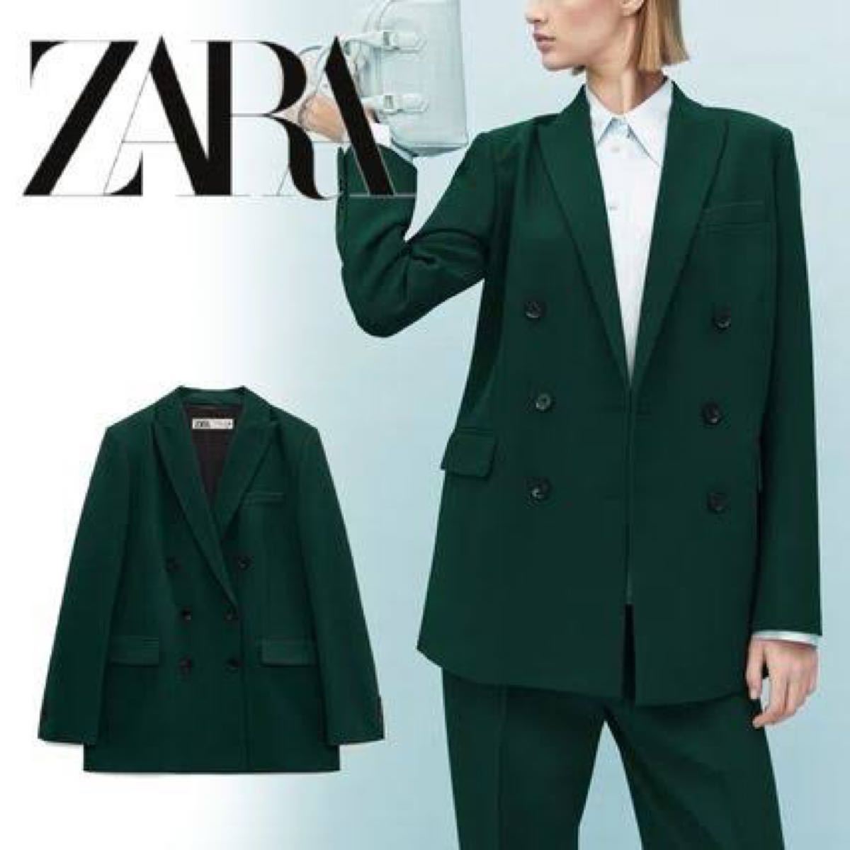 ZARA ザラ　テーラードジャケット　テーラードダブルブレストブレザー