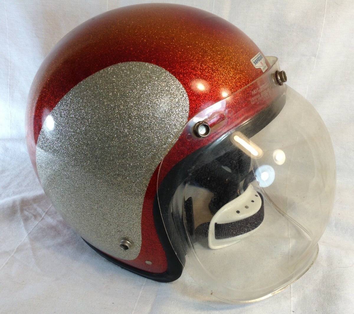 MINT Honda candy orange + metal flake panels Safetech expert Motorcycle helmet 海外 即決