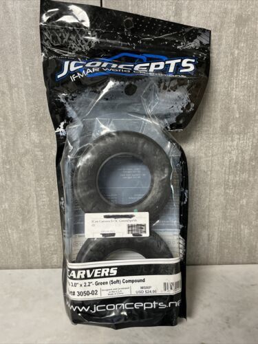 2 JConcepts JCO3050-02 Carvers Front Short Course Tires w/ Inserts Green