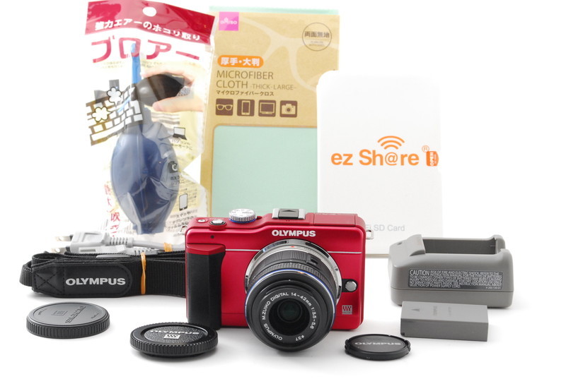 ☆ おしゃれなミラーレス一眼 OLYMPUS E-PL1s レッド スマホ転送☆ www