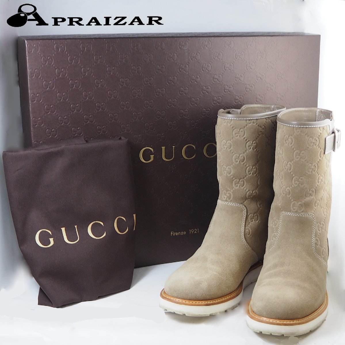 GUCCI グッチ スエード レザー GG エンジニア ショート ブーツ