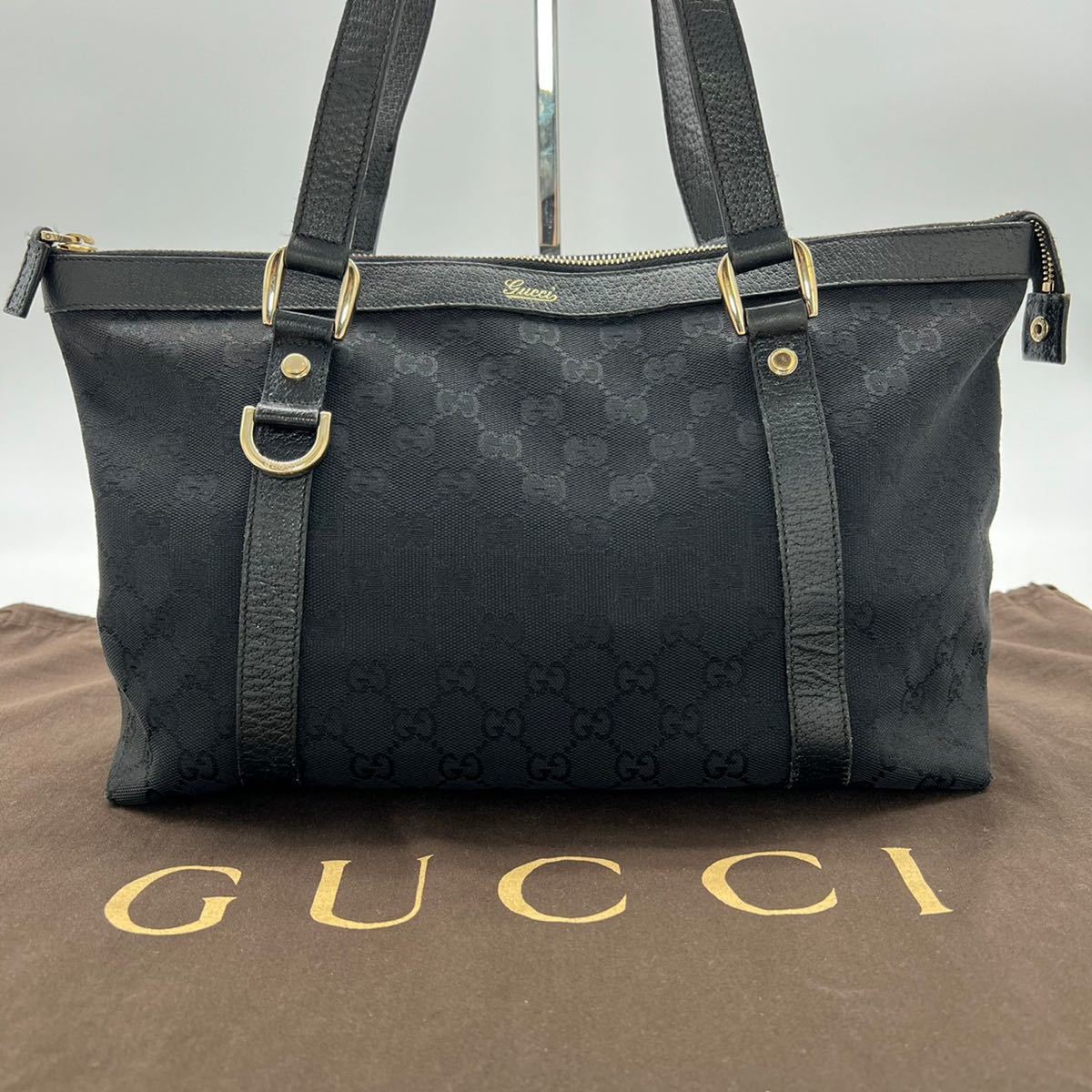ヤフオク! - 1円【極美品 最高級】 グッチ GUCCI GG柄 トート 暴風雪の影響 グッチ 黒 ブラック バッグ ビジネス 仕事 ハンドバッグ