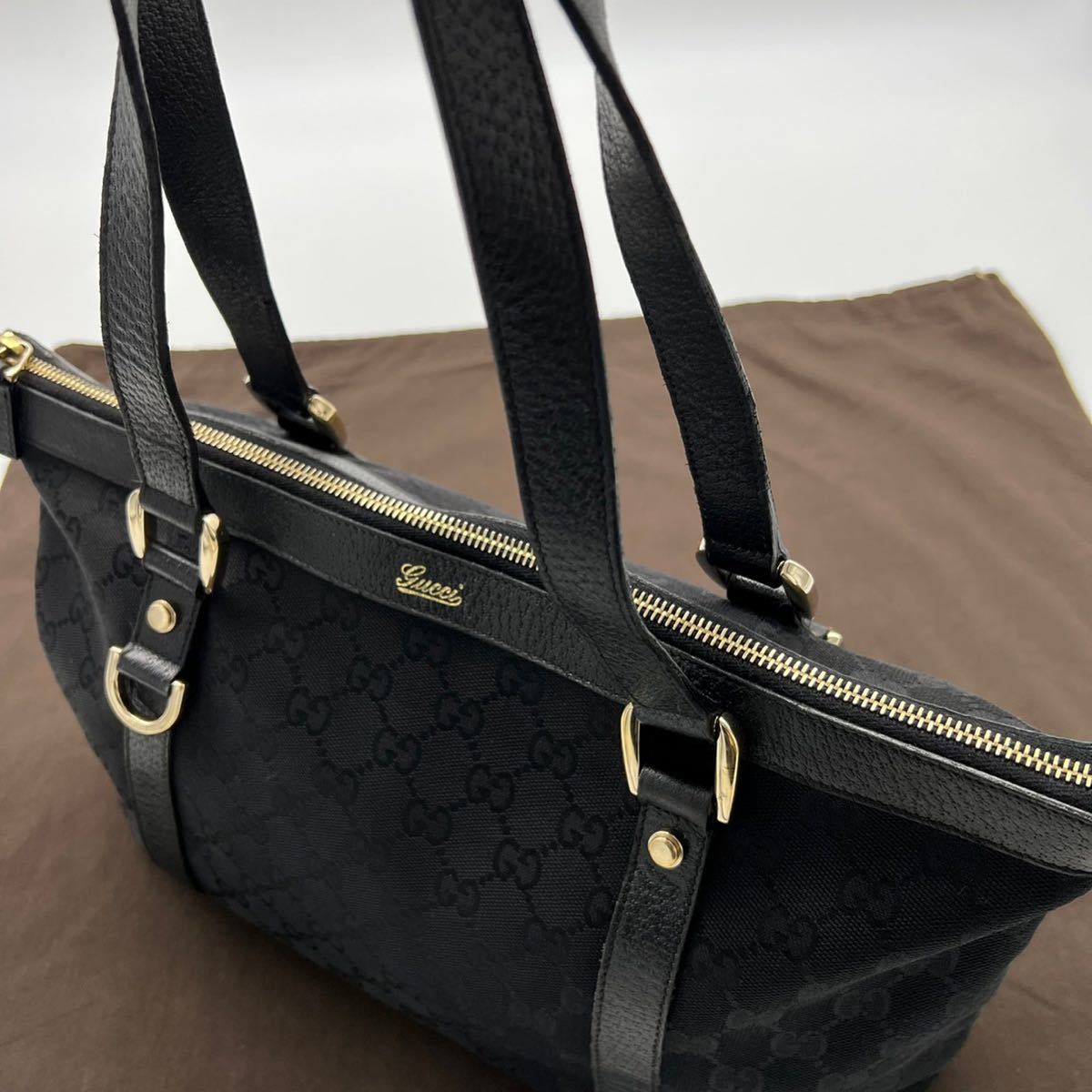 ヤフオク! - 1円【極美品 最高級】 グッチ GUCCI GG柄 トート 暴風雪の影響 グッチ 黒 ブラック バッグ ビジネス 仕事 ハンドバッグ