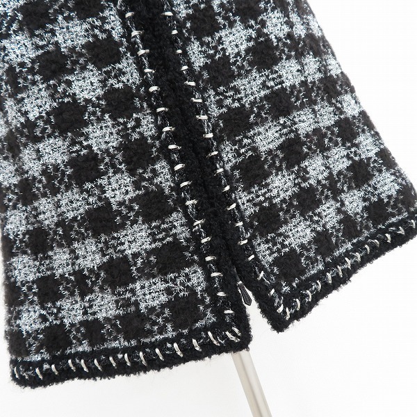 wpc シャネル CHANEL スカート M8119 36 黒 シルバー ミニ チェック柄