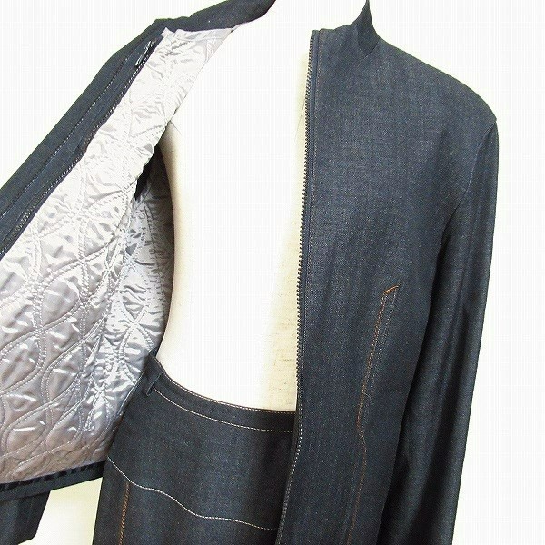 #wnc クリッツィア EVEX by KRIZIA スカートスーツ 40 ライナー付き 中綿 ジップアップ レディース [734472]_画像4