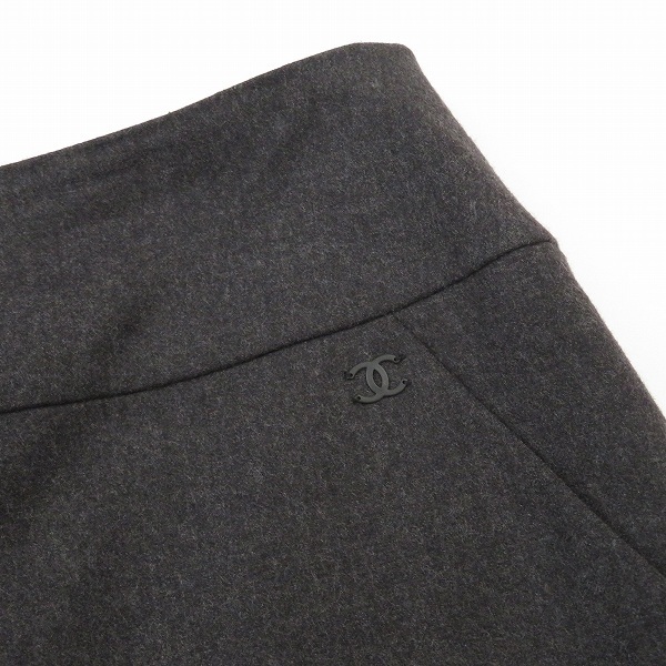 wpc シャネル CHANEL スカート 40 グレー 02A ココマーク カシミヤ混