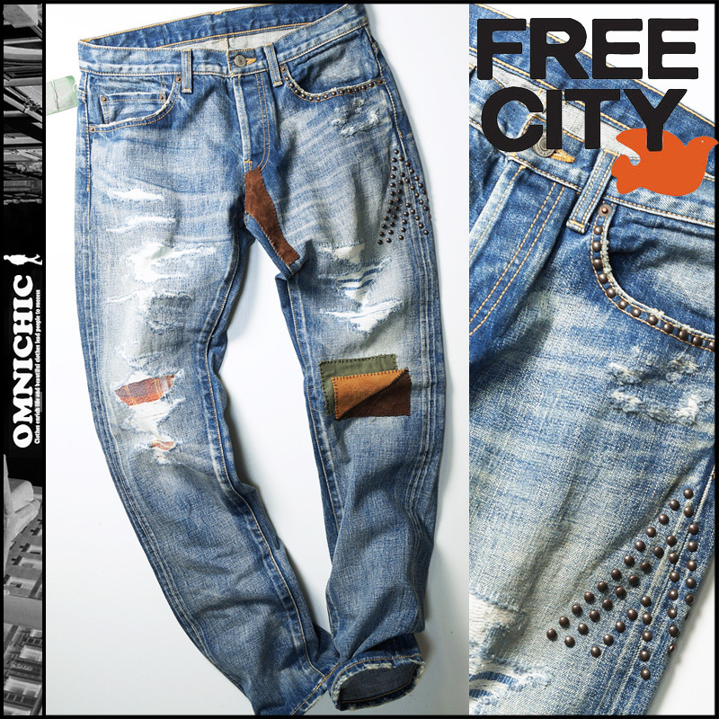 □新品6万【FREECITY】フリーシティー雰囲気抜群アンティークスタッズ