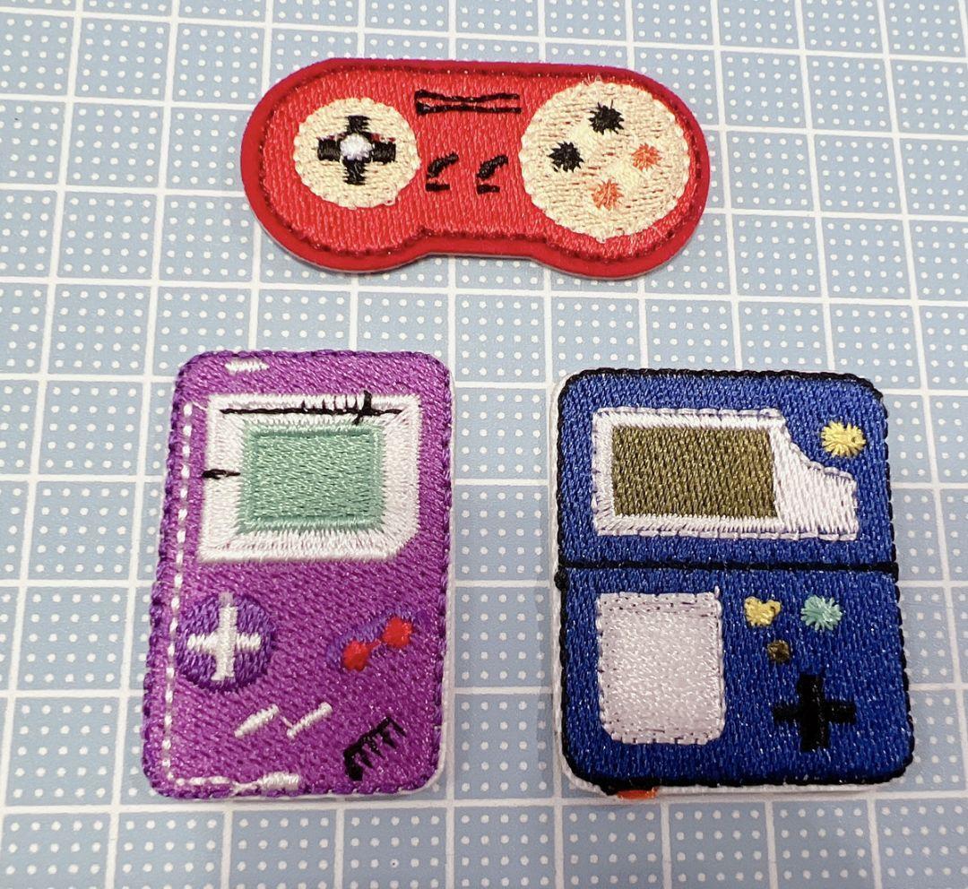 ゲーム3種セット ワッペン　アイロン　アップリケ　刺繍　接着　ハンドメイド素材