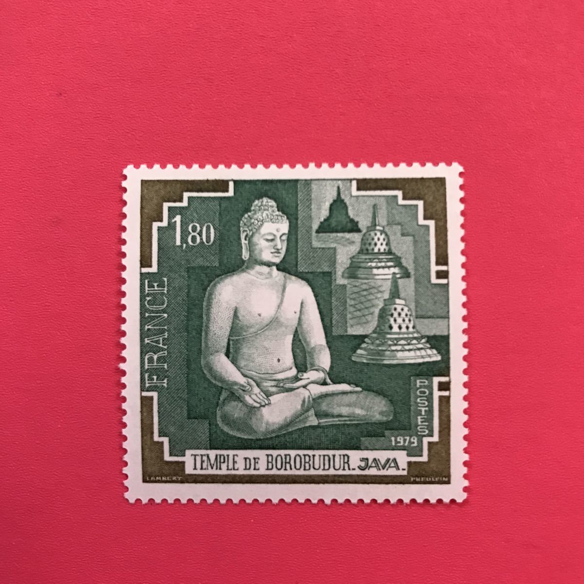 外国未使用切手★フランス 1979年ポロブドール神殿救済の画像1