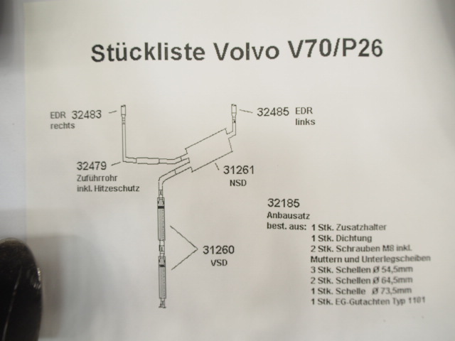 未使用VOLVOボルボV70/P26.フルエキ.マフラー.エキゾースト.ステンレス排気.触媒キャタ.muffler