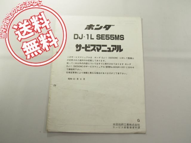 DJ/1L/DF01送料こみSE55MS/G追補版サービスマニュアルGR1_画像1