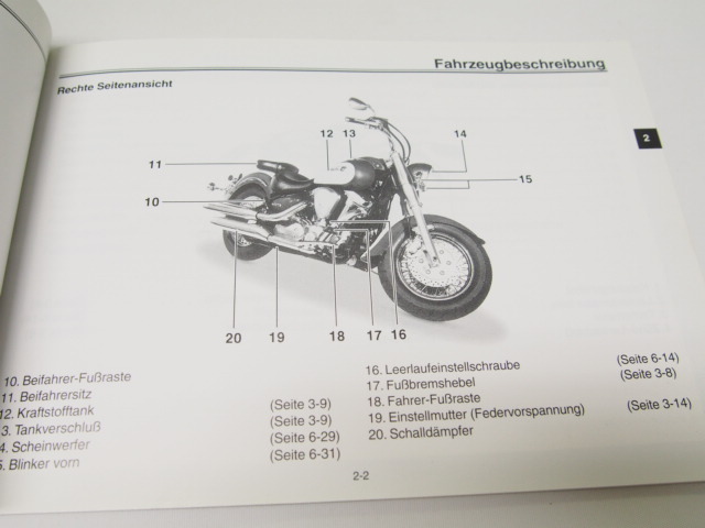 ドイツ語XV1600Aオーナーズマニュアル1999年_画像2