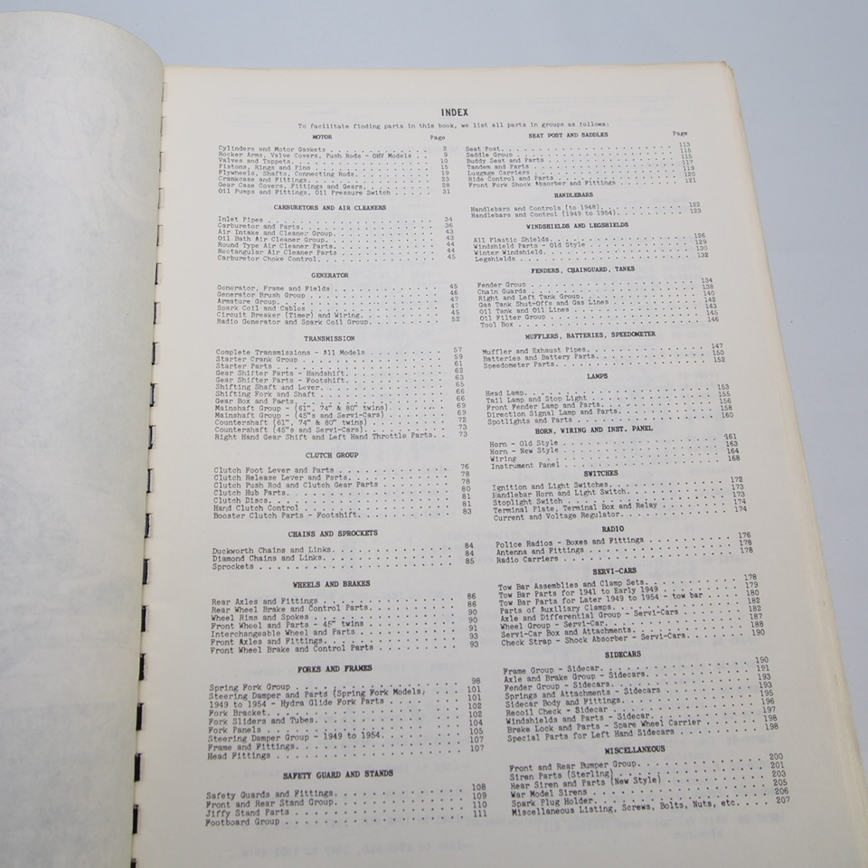 即決!!ハーレーダビッドソン1941-1954スペアパーツカタログ61”74”80”45”送料無料.英語版_画像2