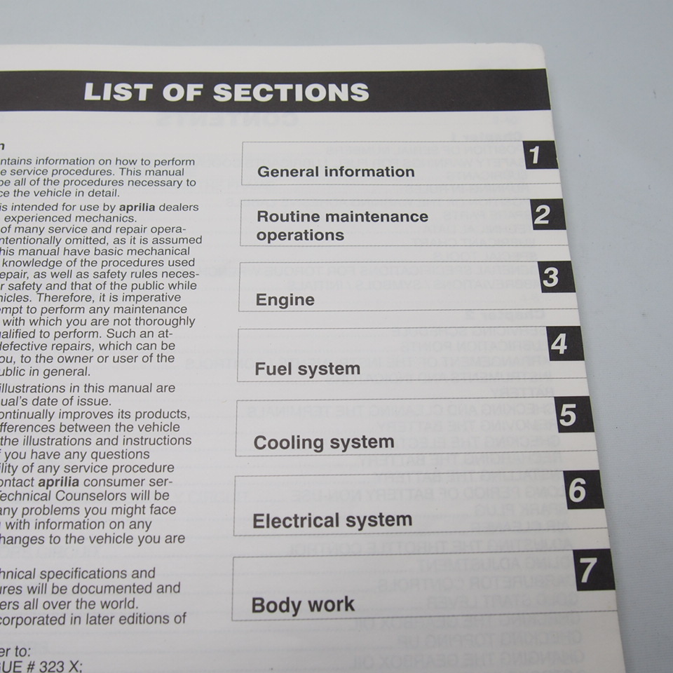 即決.送料無料.Aprilia.アプリリア.RS50ワークショップマニュアル979X.サービスマニュアル.英語979X_画像2