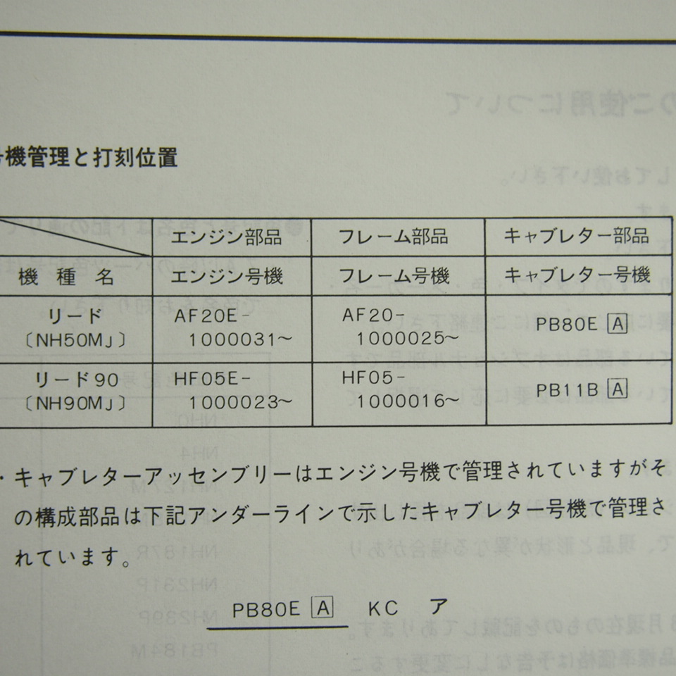 ネコポス送料無料2版リード/リード90パーツリストAF20/HF05ホンダNH50MJ/NH90MJ_画像3