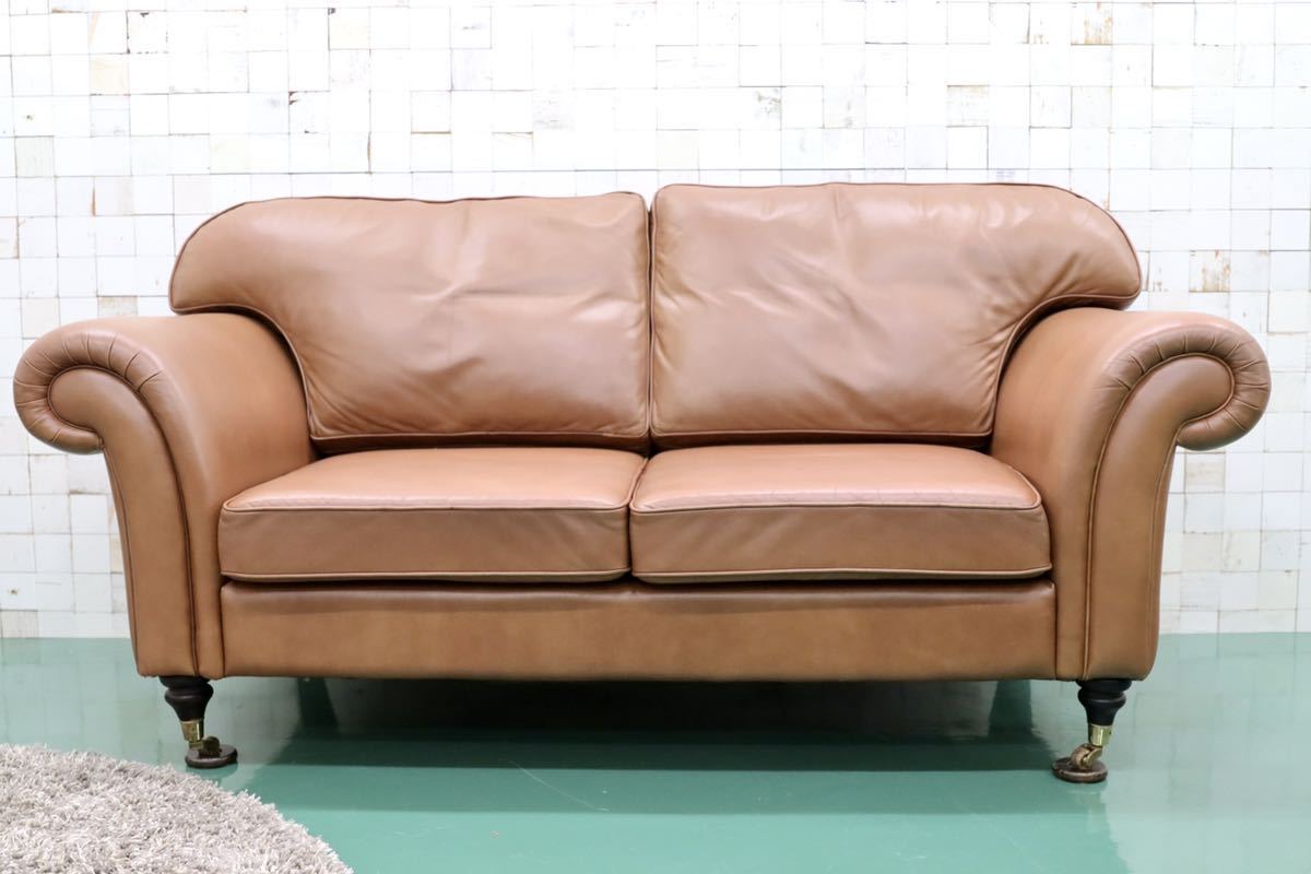 GMEN297○Laura Ashley / ローラアシュレイ MORTIMER 2人掛けソファ ラブソファ 定価約32万 英国 クラシカル 長椅子 アンティーク調