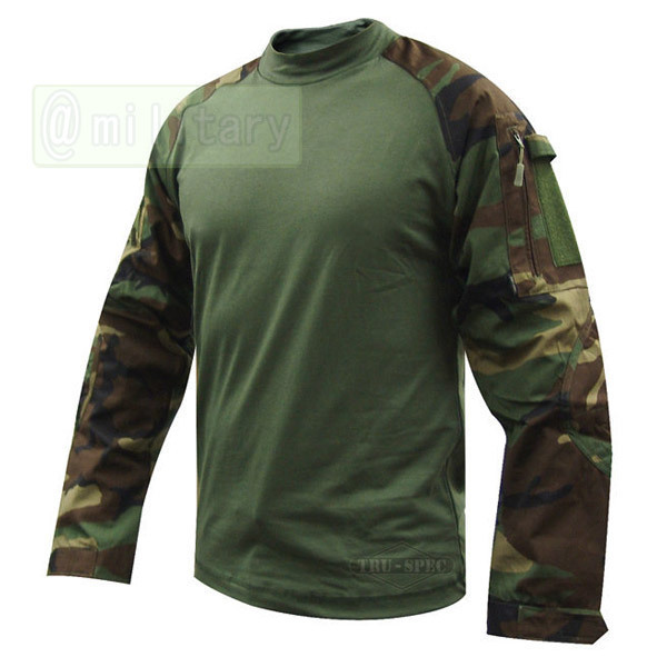 【メーカー協賛セール】TRU-SPEC TACTICAL RESPONSE COMBAT SHIRT コンバットシャツ Woodland（ウッドランド）迷彩 Lサイズ