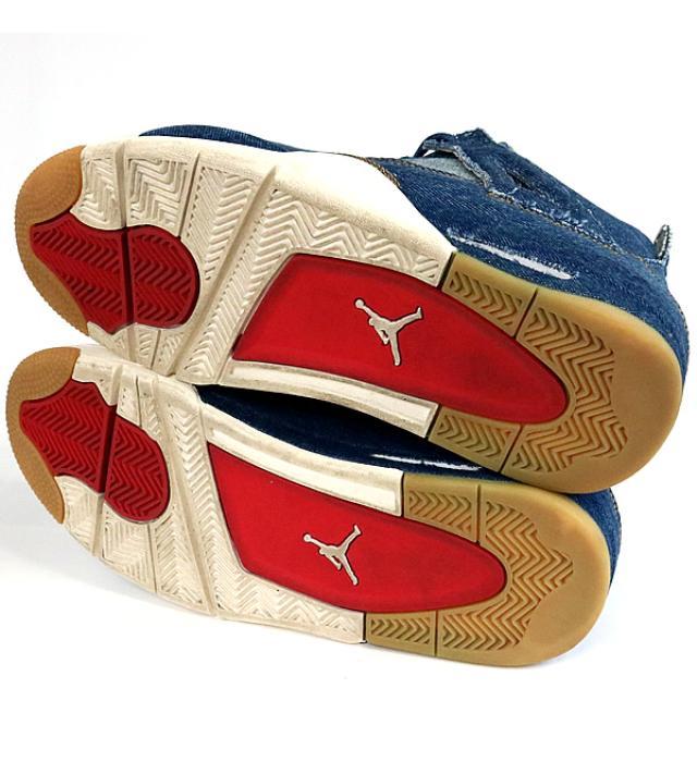 銀座店 SALE AIR JORDAN 4 RETRO LEVIS NRG DENIM/DENIM-SAIL GAME RED 靴 スニーカー size28cm_画像4