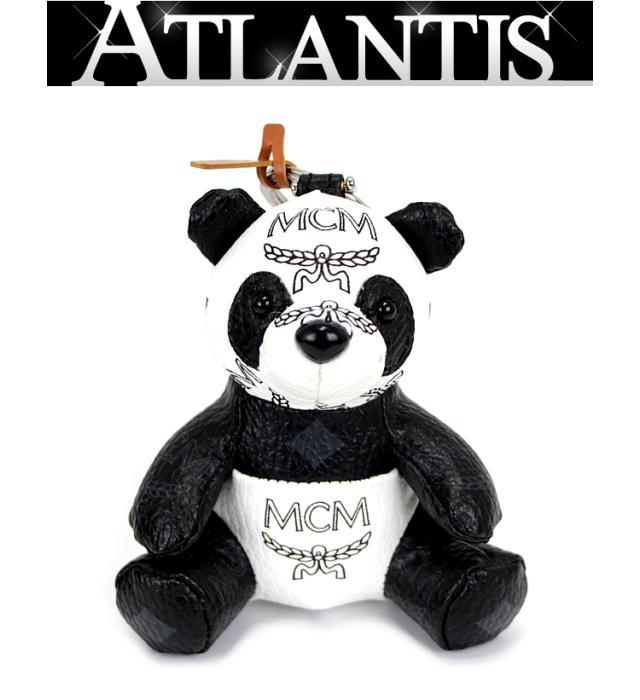 美品 エムシーエム MCM アニマル チャーム パンダ レザー 白×黒 | www