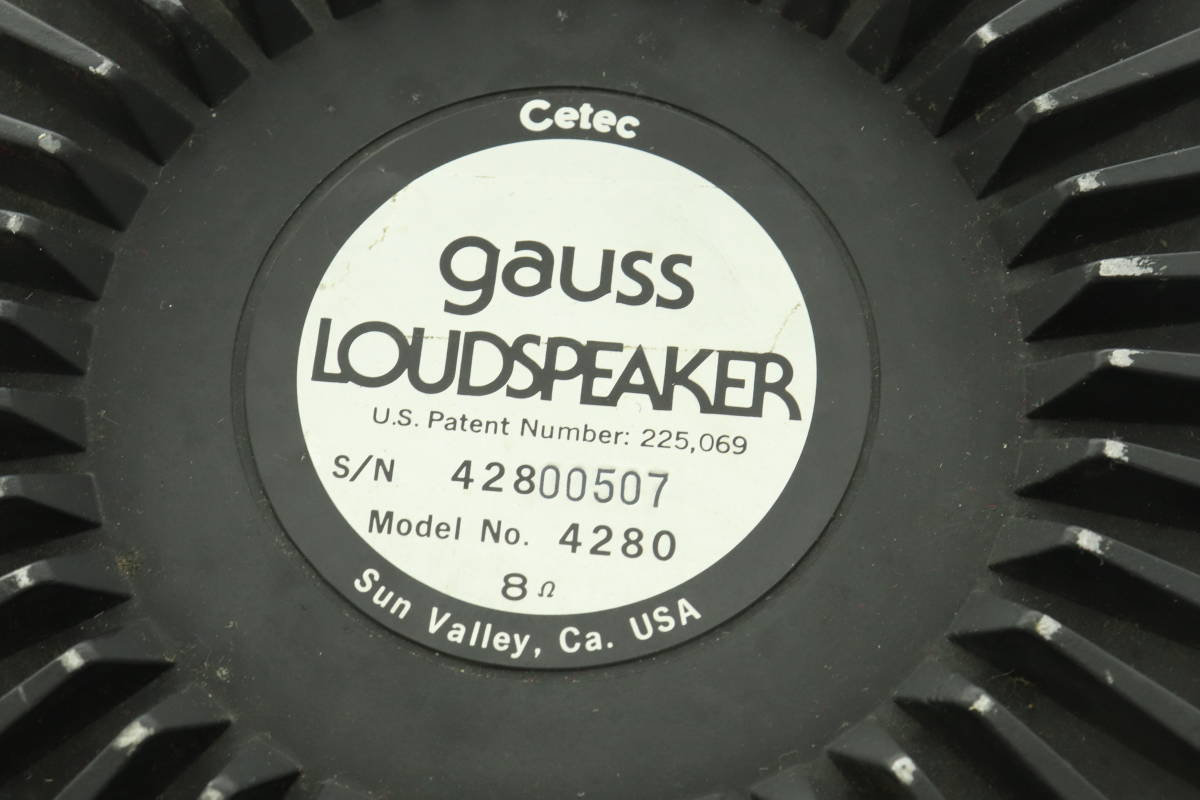 VMPD4-41-27 gauss ガウス LOUDSPEAKER ラウドスピーカー Model No. 4280 ペア スピーカー オーディオ機器 動作未確認 ジャンク_画像9