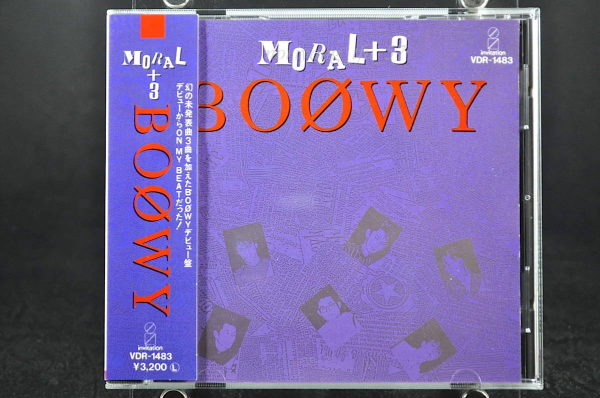 税表記なし 帯付☆ BOOWY MORAL +3 / ボウイ モラル ■88年盤 CD アルバム 暴威,氷室狂介,布袋寅泰,松井恒松,高橋まこと VDR-1483 美盤!!の画像1