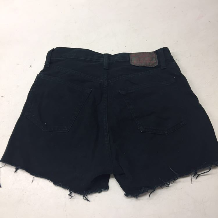 free shipping *MOUSSY Moussy * black Denim short pants bottoms * size 1* black #40423sNj59