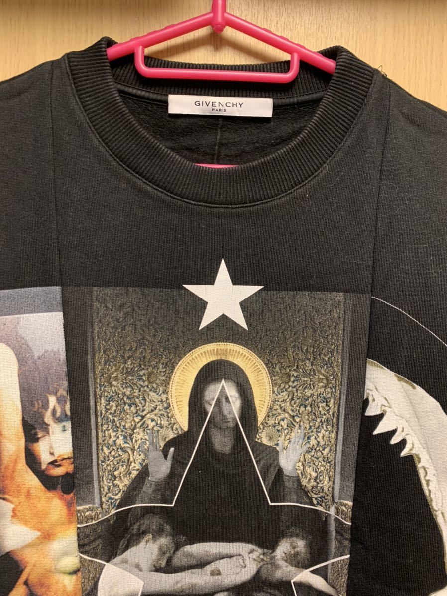 正規 15AW GIVENCHY ジバンシー ジバンシィ シャーク マリア 切替 スウェット S 15Y 7705 496