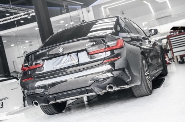 BMW G20 G21 3シリーズ 2019~Mパフォーマンスタイプ 艶黒ブラックリアバンパーディフューザー 2ピースタイプ PERFORMANCE 320 330 340 335
