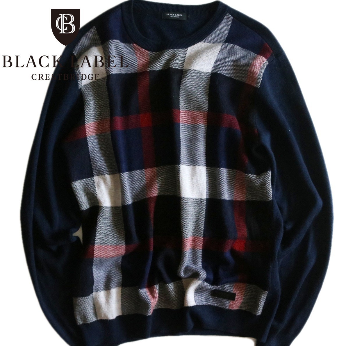 エバニュー 【人気】BLACK LABEL CRESTBRIDGE ニット チェック メンズ