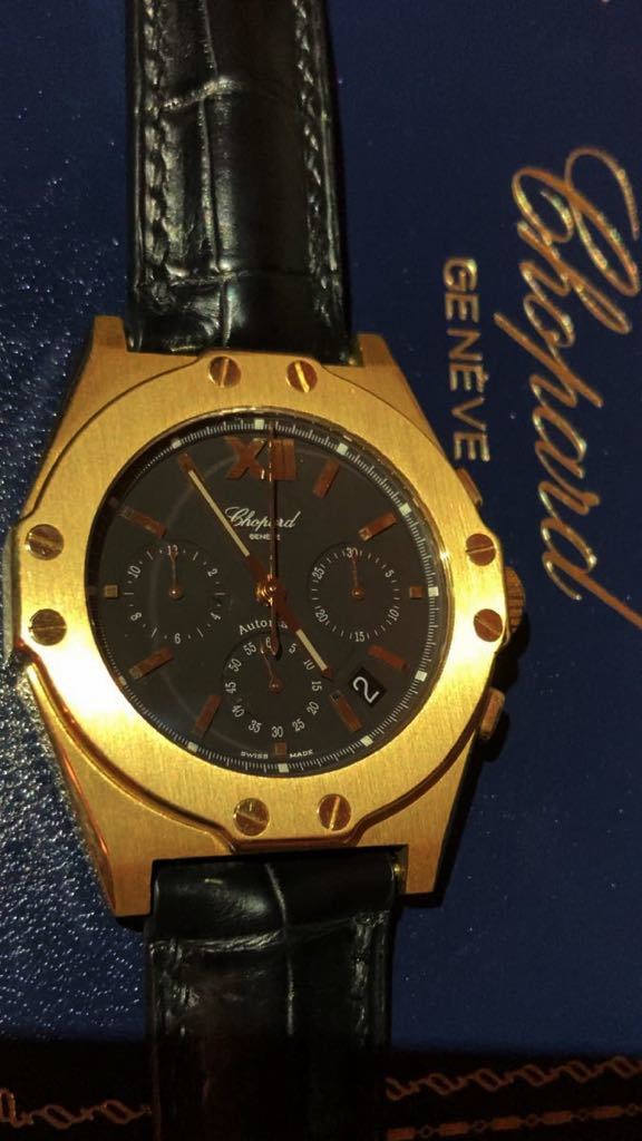正規品ショパールクロノグラフ高級腕時計CHOPARD定価430万18K製紳士用ロイヤルオークオフショアノーチラスビックバン付属品完備美品_定価430万円のショパール輝きも一生物