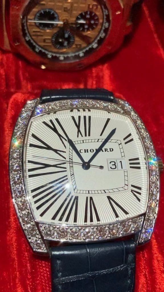 正規品ショパール純正ラージサイズダイヤモンド45ミリ腕時計CHOPARD定価約750万円18K製ホワイトゴールド製紳士用ロイヤルオークノーチラス_連鎖反応を巻き起こすダイヤモンド