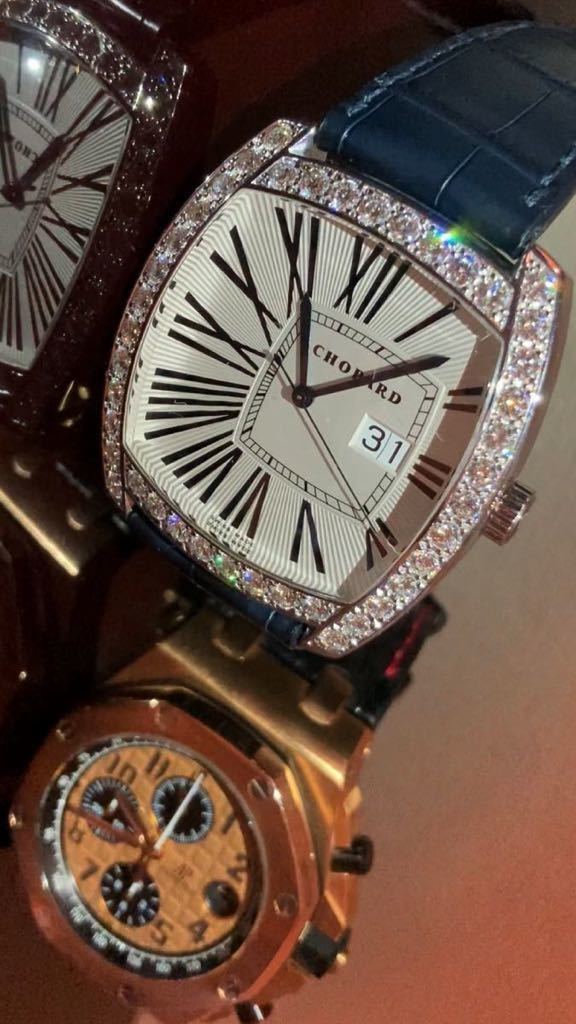 正規品ショパール純正ラージサイズダイヤモンド45ミリ腕時計CHOPARD定価約750万円18K製ホワイトゴールド製紳士用ロイヤルオークノーチラス_ロイヤルオークより大きいラージサイズ